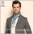 Plaid Pattern double two Layers self fringe Silk Men Scarf